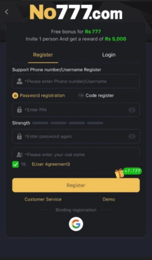 No777 Game Login